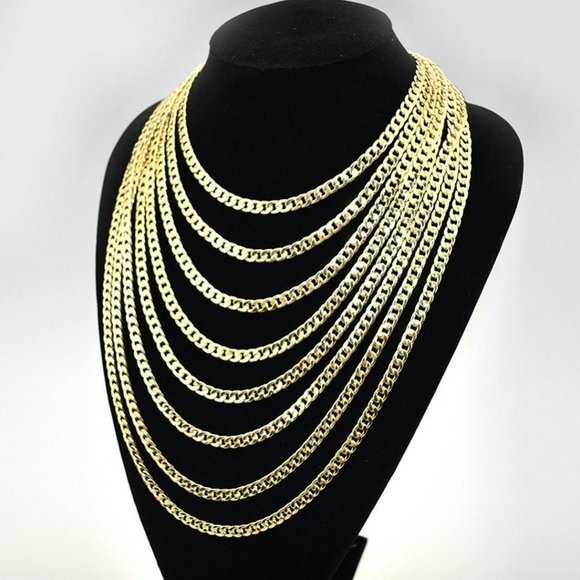 18k 6mm Gold Plated Necklace, Assorted Lengths - Picture 1 of 10